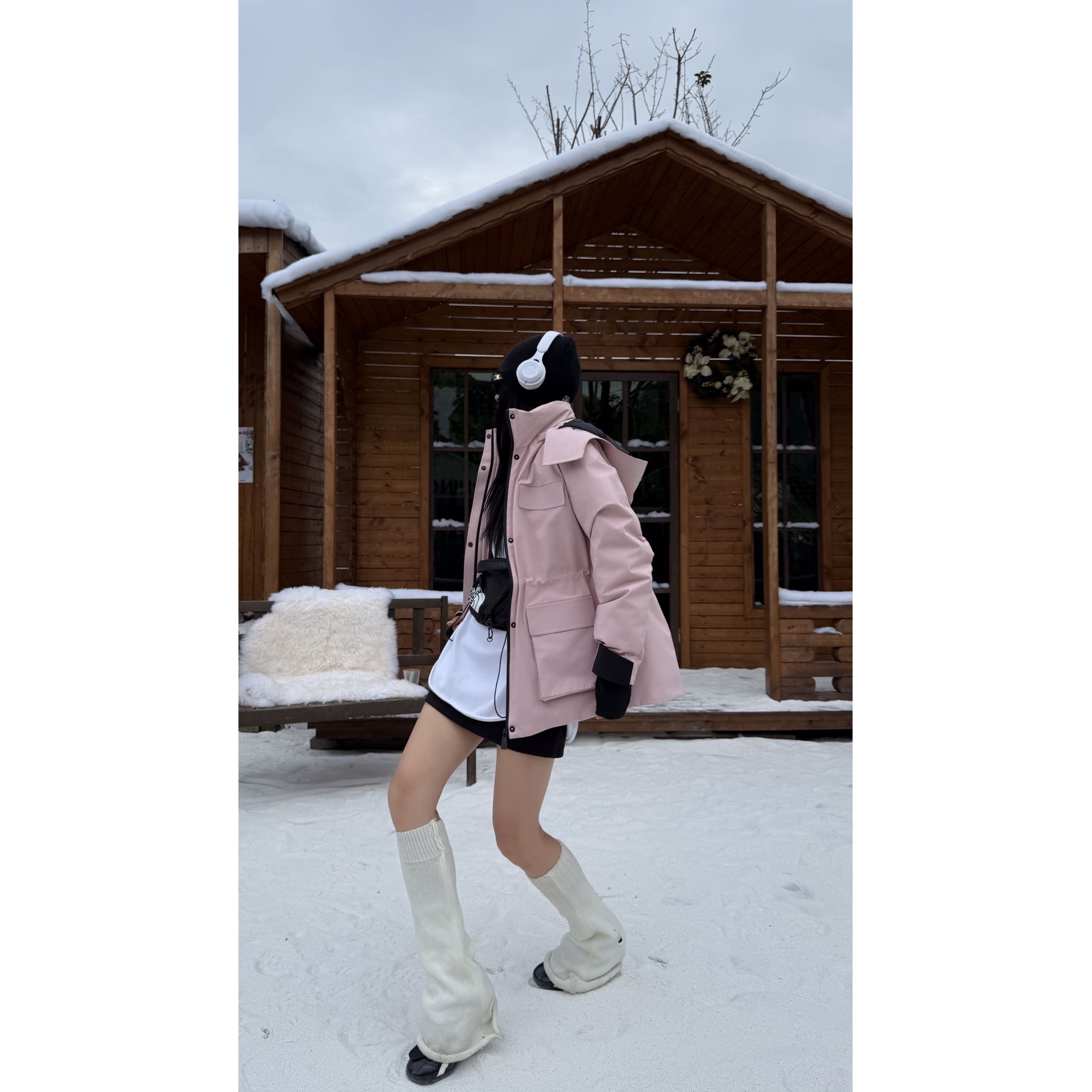 专属新款90白鸭绒长袖中长款纯色潮流连帽少女风秋冬288607