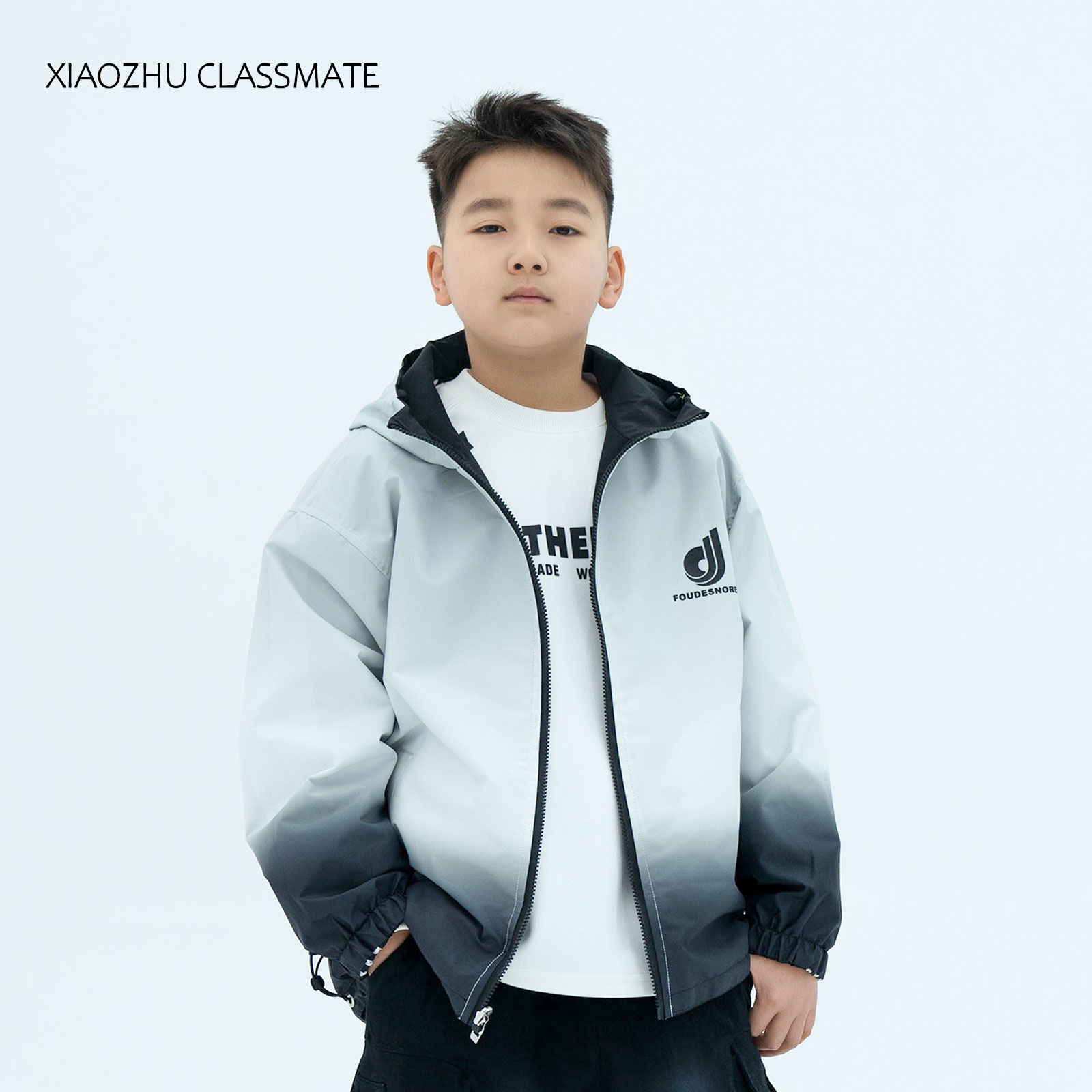 胖男童外套上衣两面穿加肥加大夹克男童大码中大童上衣防风54083