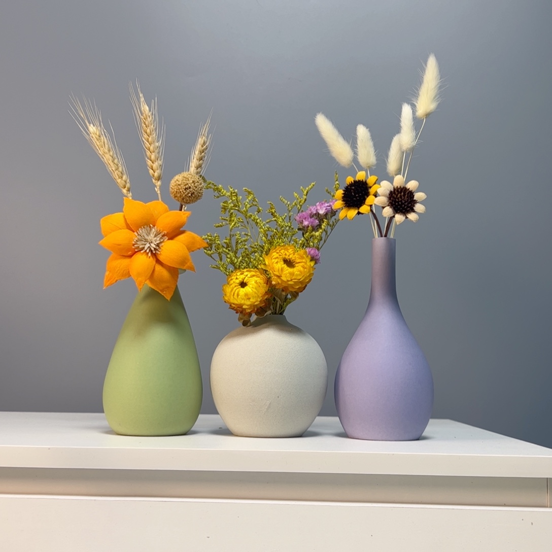 陶瓷花瓶景德镇手作陶瓷花瓶摆件无孔