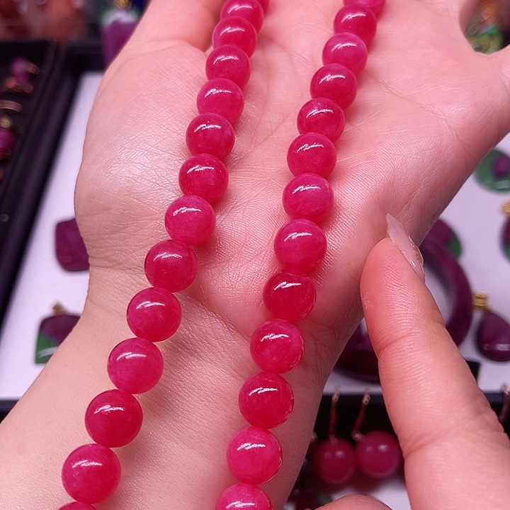 红宝石蔷薇项链10银S925镶嵌