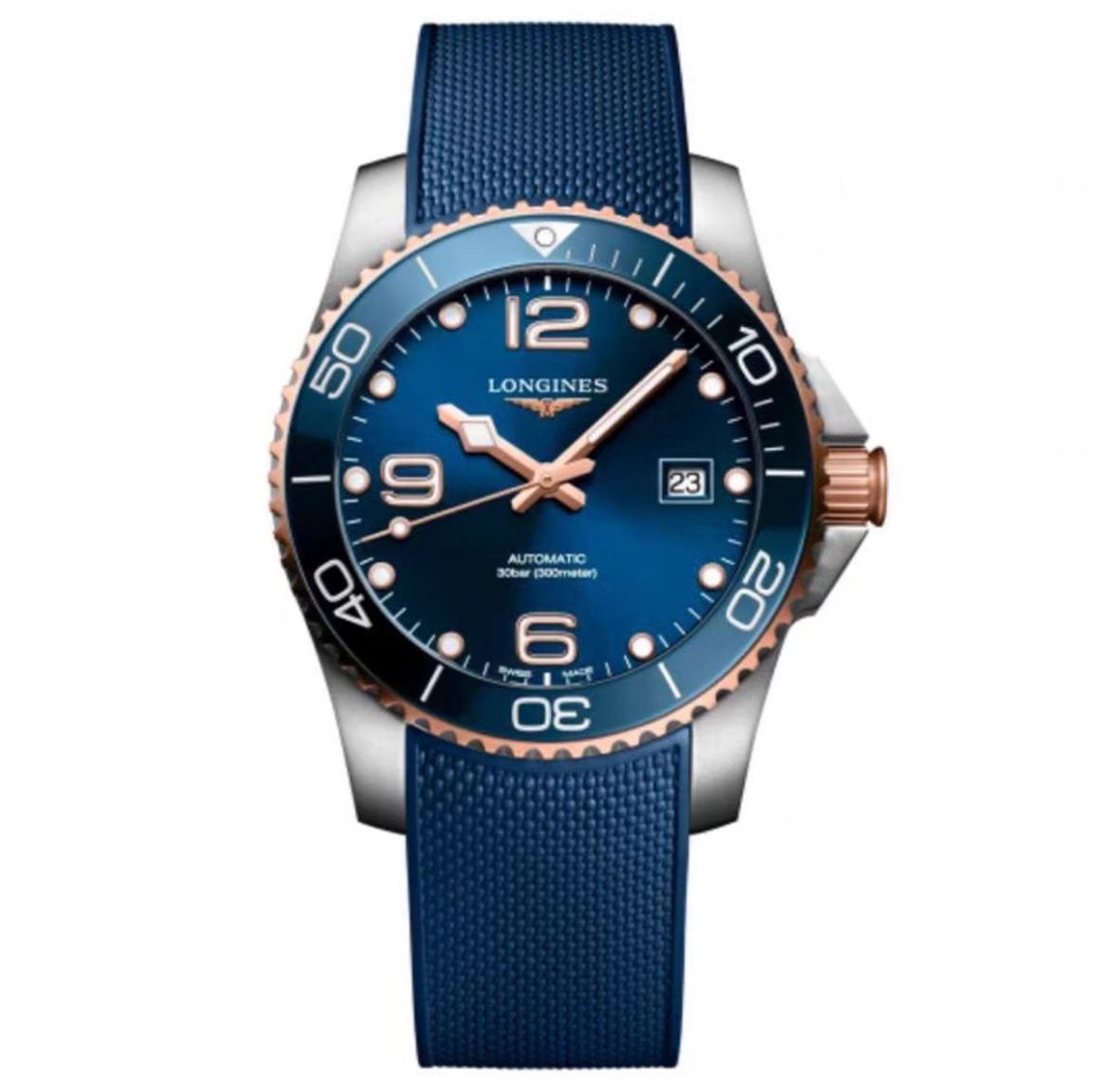 99新 Longines/浪琴 L3.781.3.98.9/康卡斯781潜水机械表/41表径