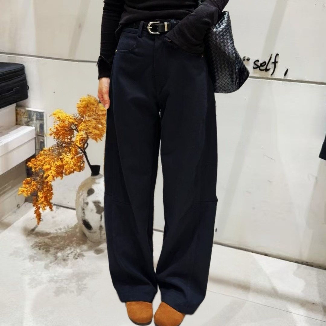 [婷婷家]时尚厚款中腰弯刀裤（配腰带），休闲裤百搭