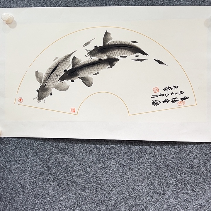 国画知鱼之乐纯手绘
