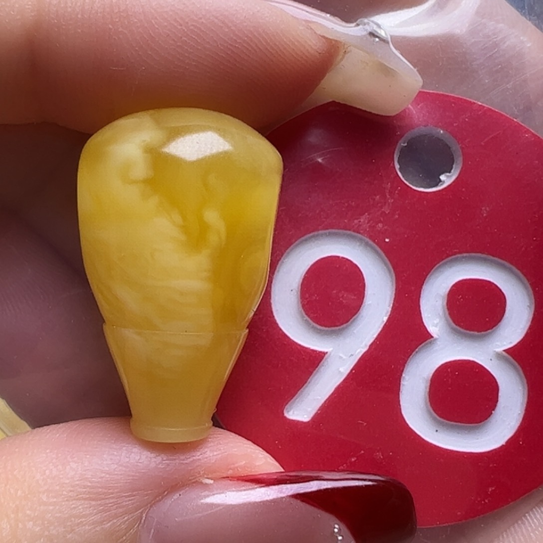 蜜蜡未镶嵌珠宝奇石白*14mm三通