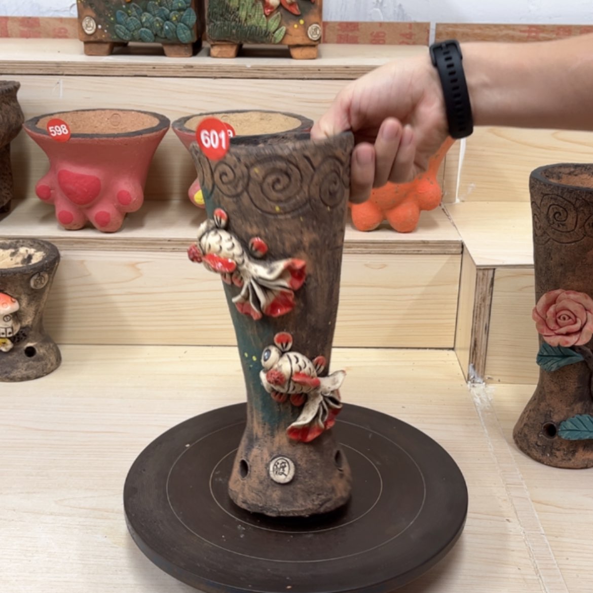 【闪购商品】紫砂花盆601微瑕号内口9.5外高27