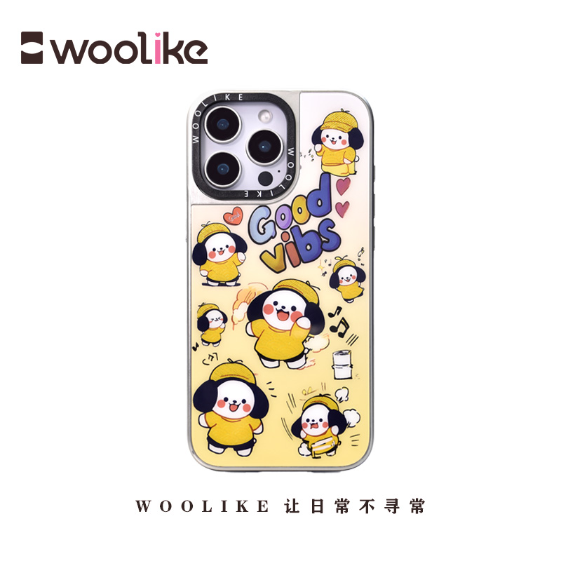 【WOOLIKE】琉光溢彩系列音乐小狗轻奢ip16/15/14/磁吸手机壳
