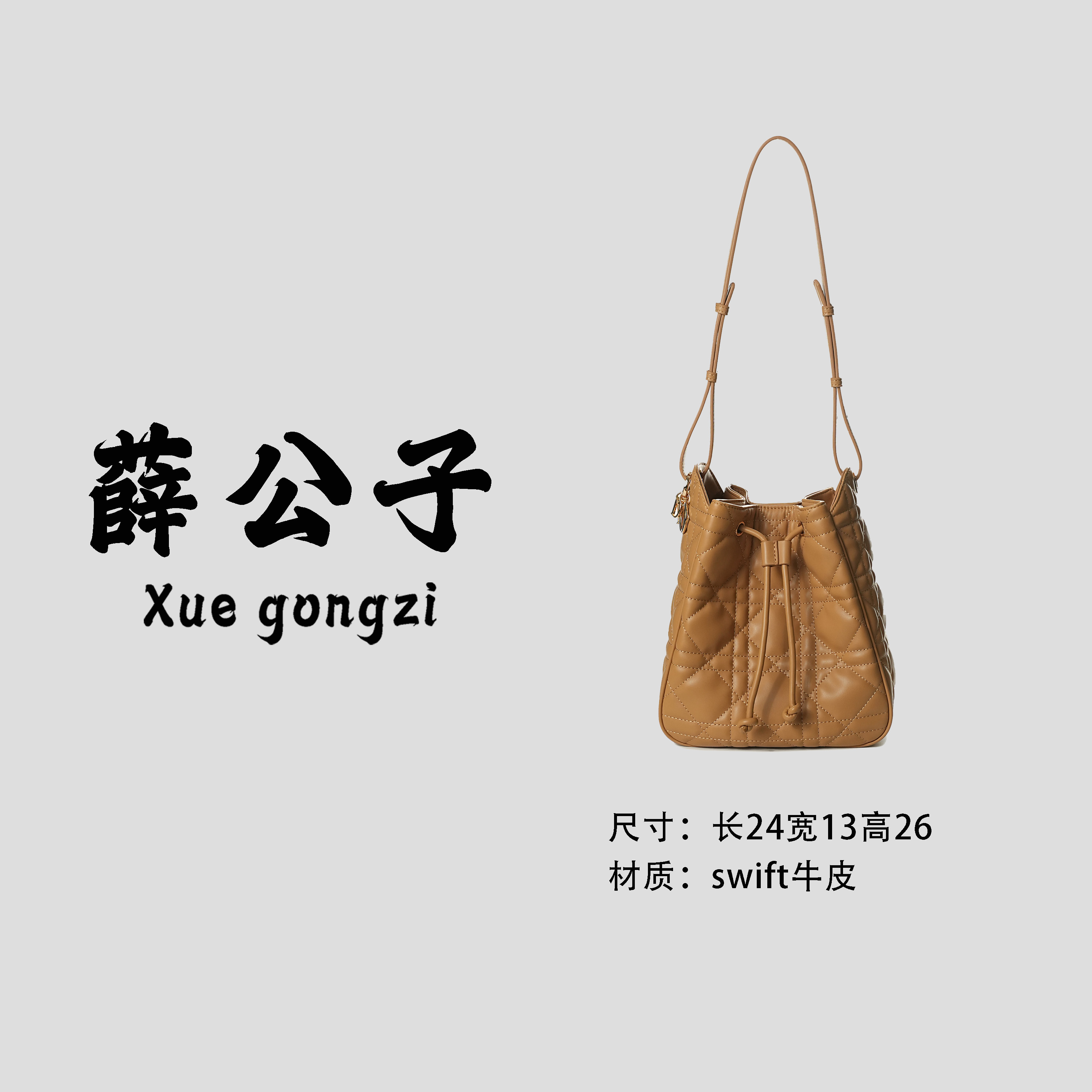 【薛公子】新款时尚百搭女单肩手提斜挎包BV2355-暖金色(假一赔四)