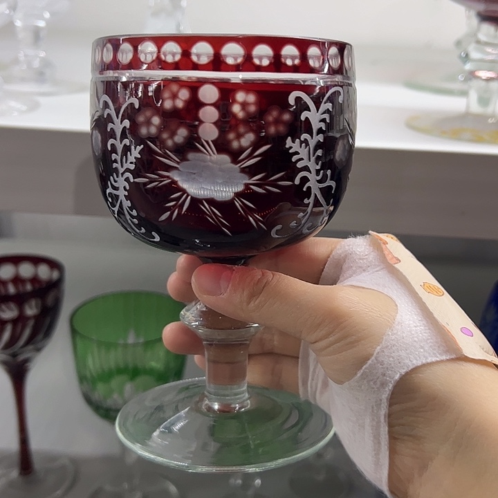 手柄款水晶玻璃微瑕一个