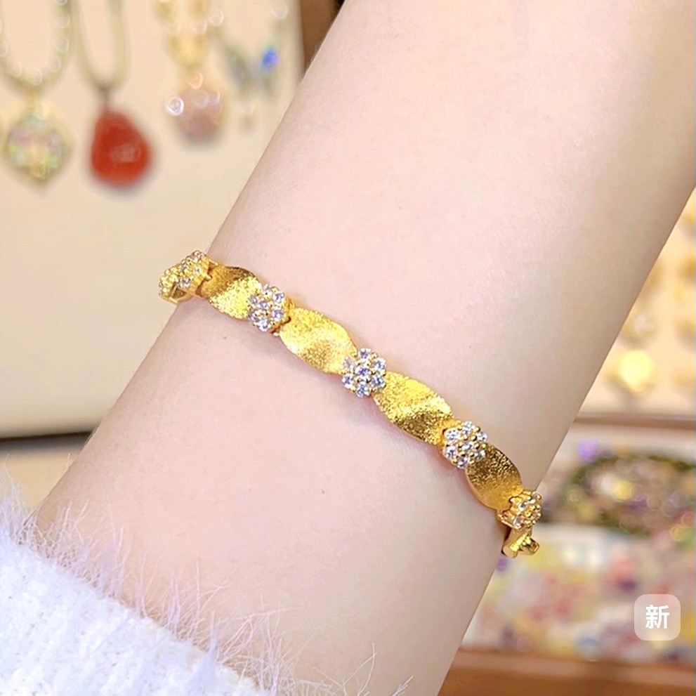 铜合金锆石手链 新款沙沙气质轻奢手工手链