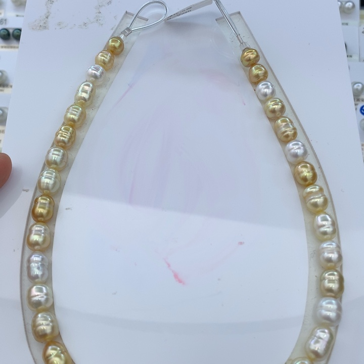 未镶嵌海水珍珠海水白金混彩8-9mm