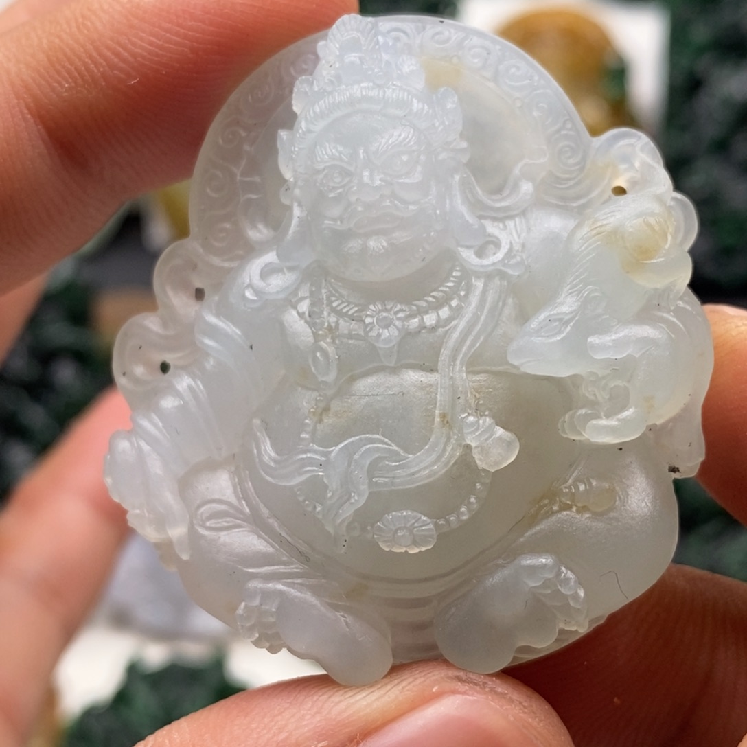 定制翡翠未镶嵌天然翡翠A货黄财神