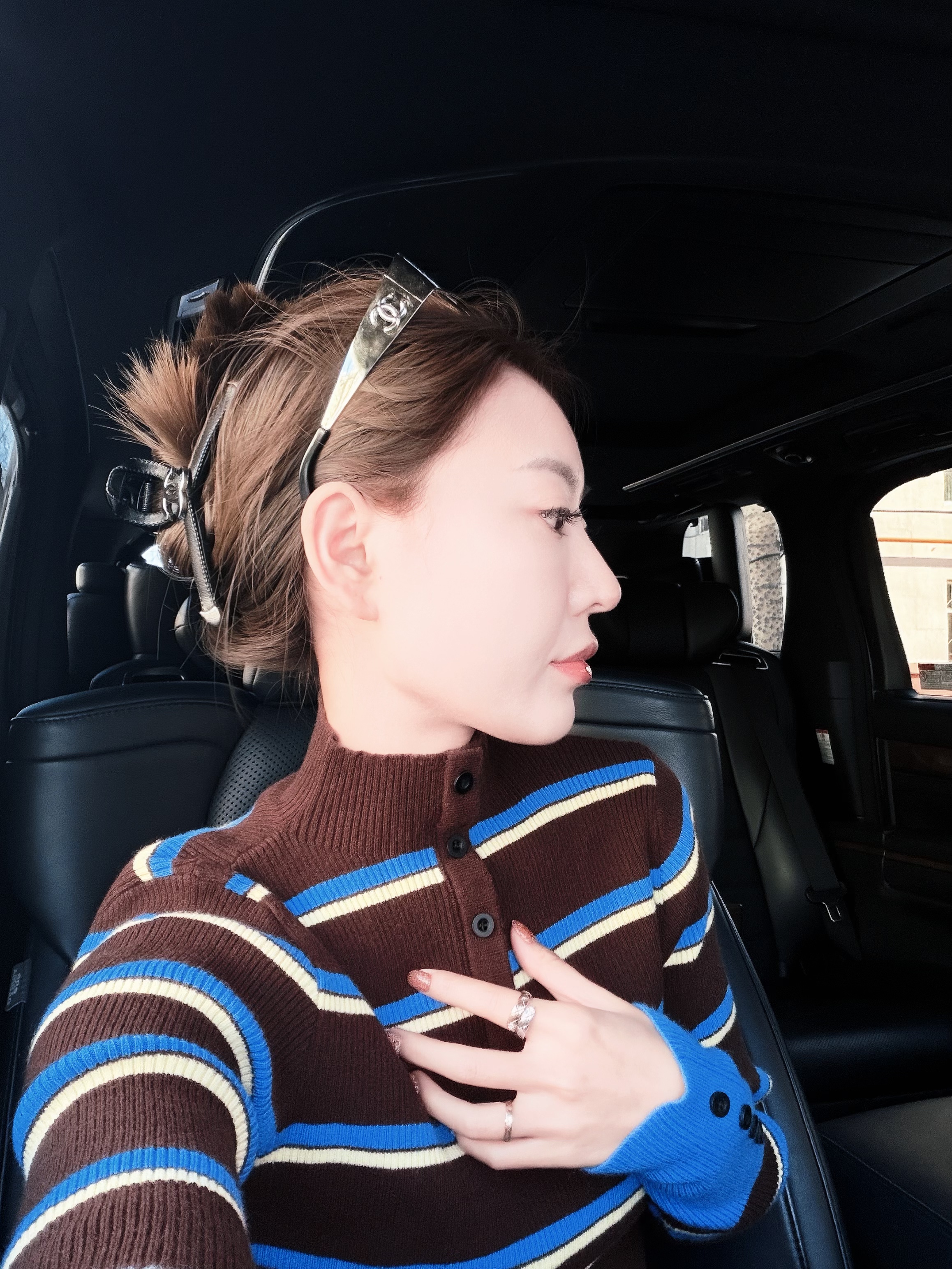 【3108】条纹撞色打底毛衣