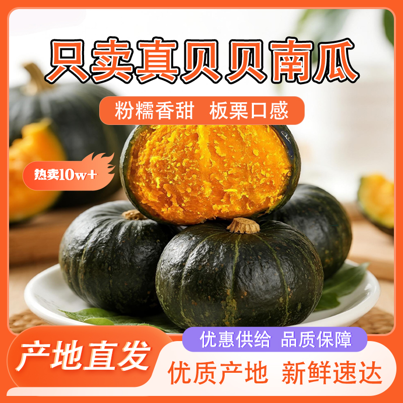 正宗贝贝南瓜粉糯香甜板栗味新鲜现摘可作宝宝辅食
