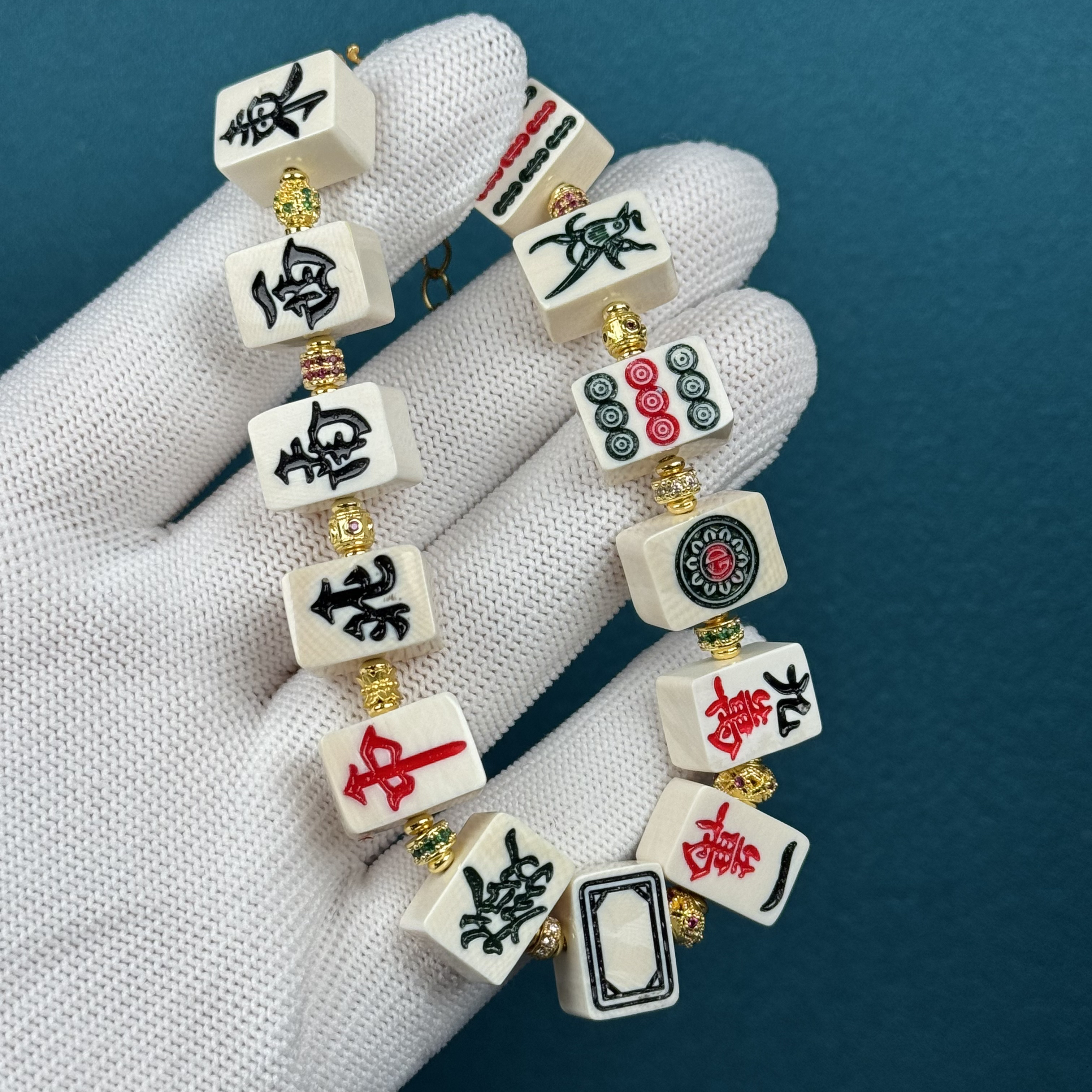 Q44-81天然猛犸牙 麻将十三幺约9*13.5mm支持鉴定假一罚十