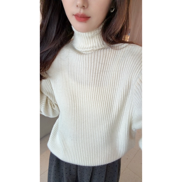 #55063 秋冬新款高领宽松韩版百搭针织毛衣女式上衣