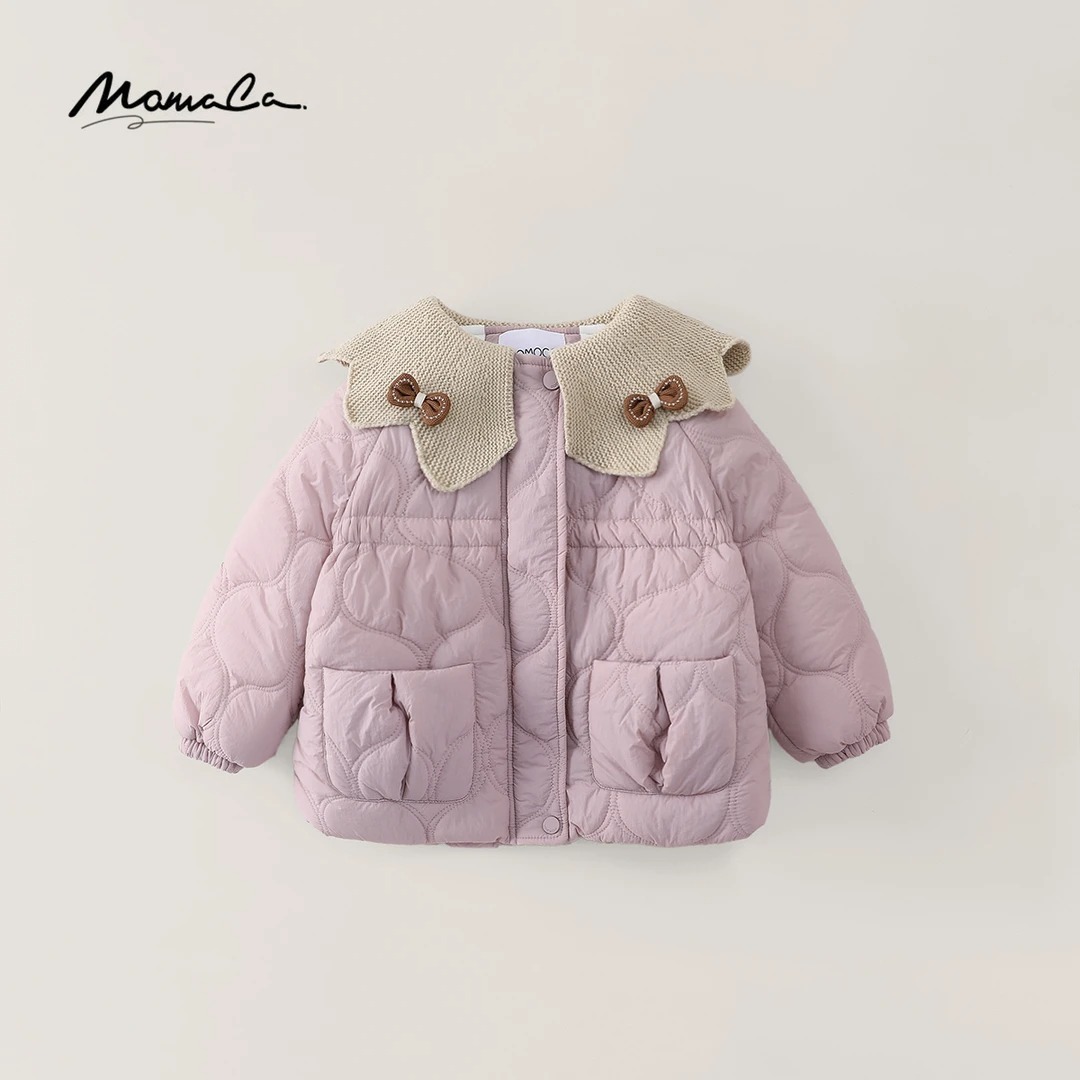 MOMOCO冬季女童洋气翻领云朵甜美加绒厚款保暖外套77830107046