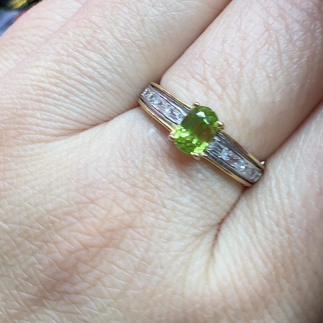 橄榄石戒指银S925镶嵌