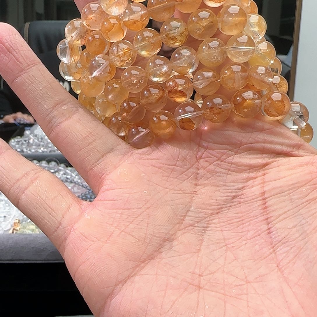 水晶手链未镶嵌黄浇花