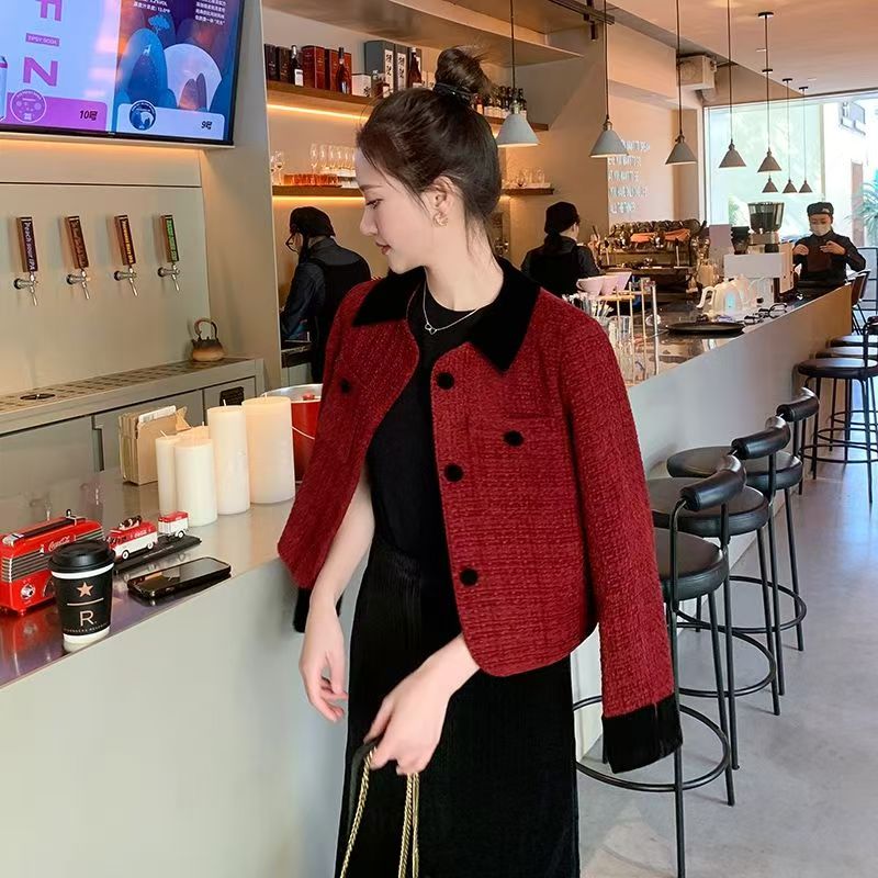 【现货+运补】法式小香风外套2025气质洋气红拜年服洋气外套