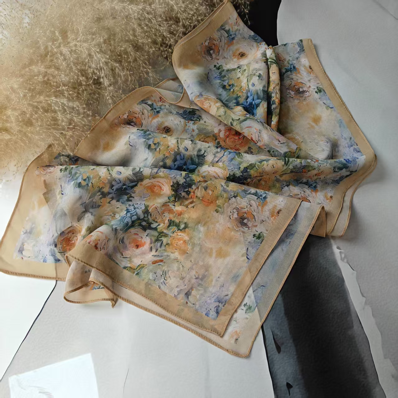 【南枝】薯莨纱飘带35*150女士时尚品质丝巾长条飘带爆款丝巾-A3