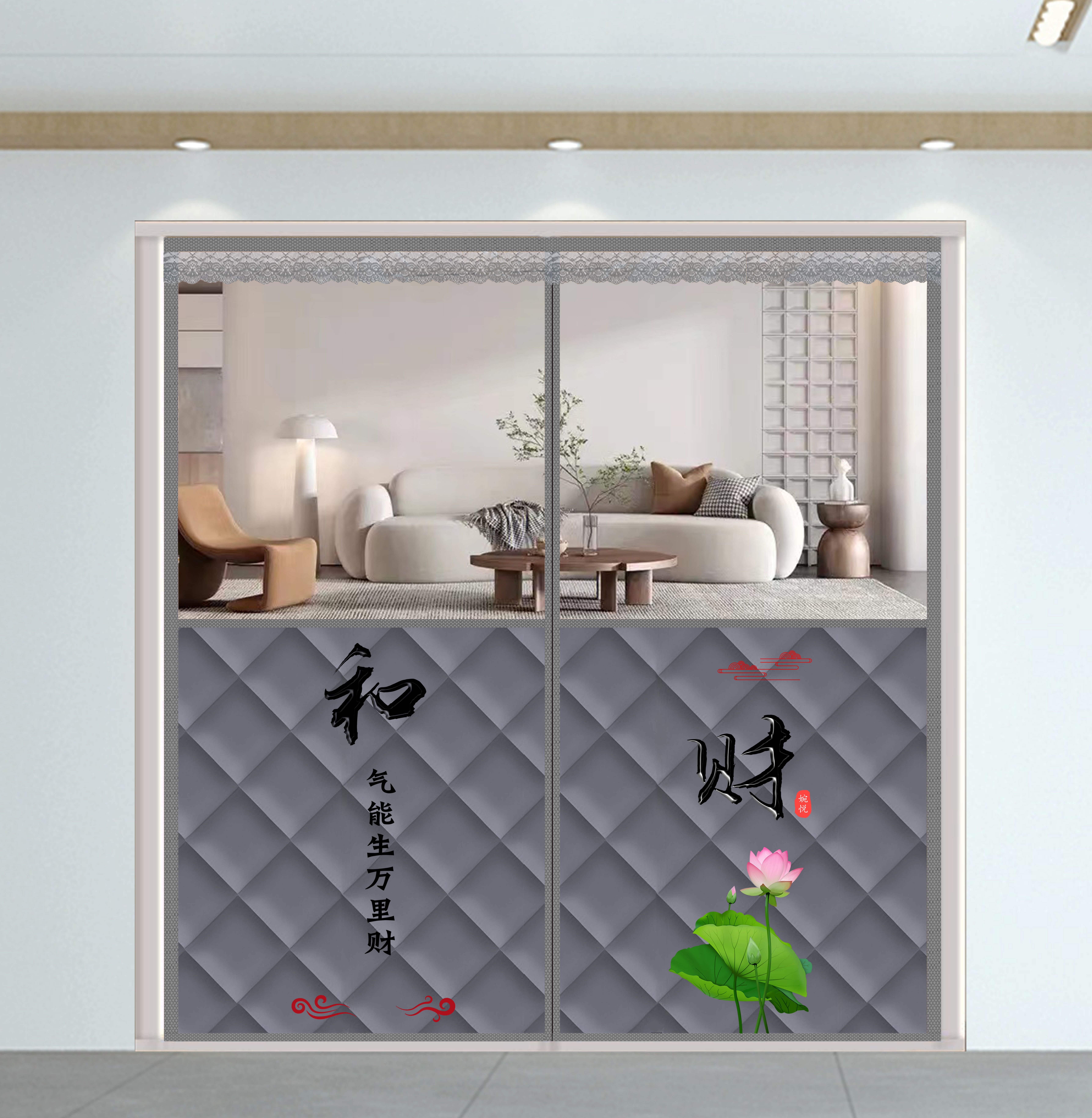 纺笑雨【特大尺寸】棉门帘加厚家用保暖防风隔断帘隔音防寒帘子