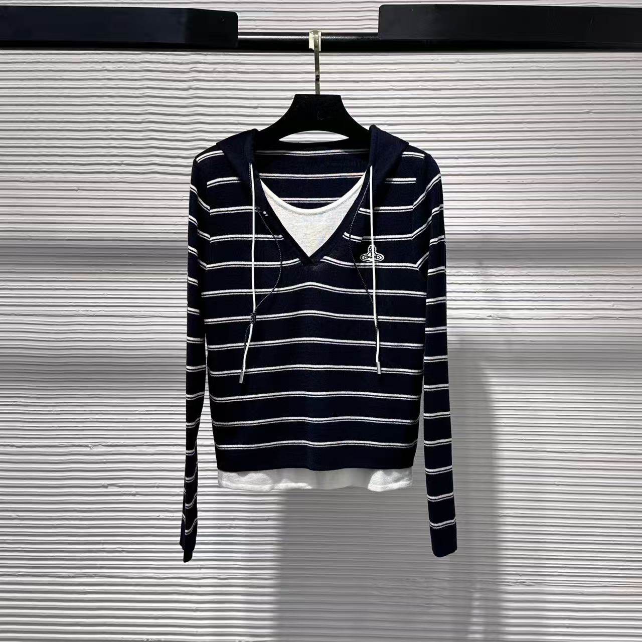 【Da Yang】25甜美冬季常规袖毛针织衫条纹毛衣女装轻奢B234