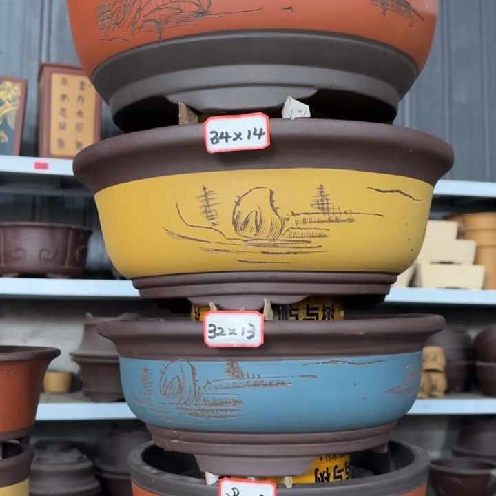 紫砂花盆100-4。          