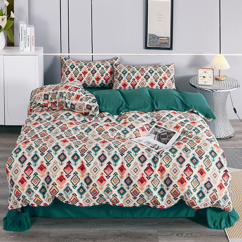 【新疆包邮波西米亚复古美式呆脚圆弧加大床单被套四件套