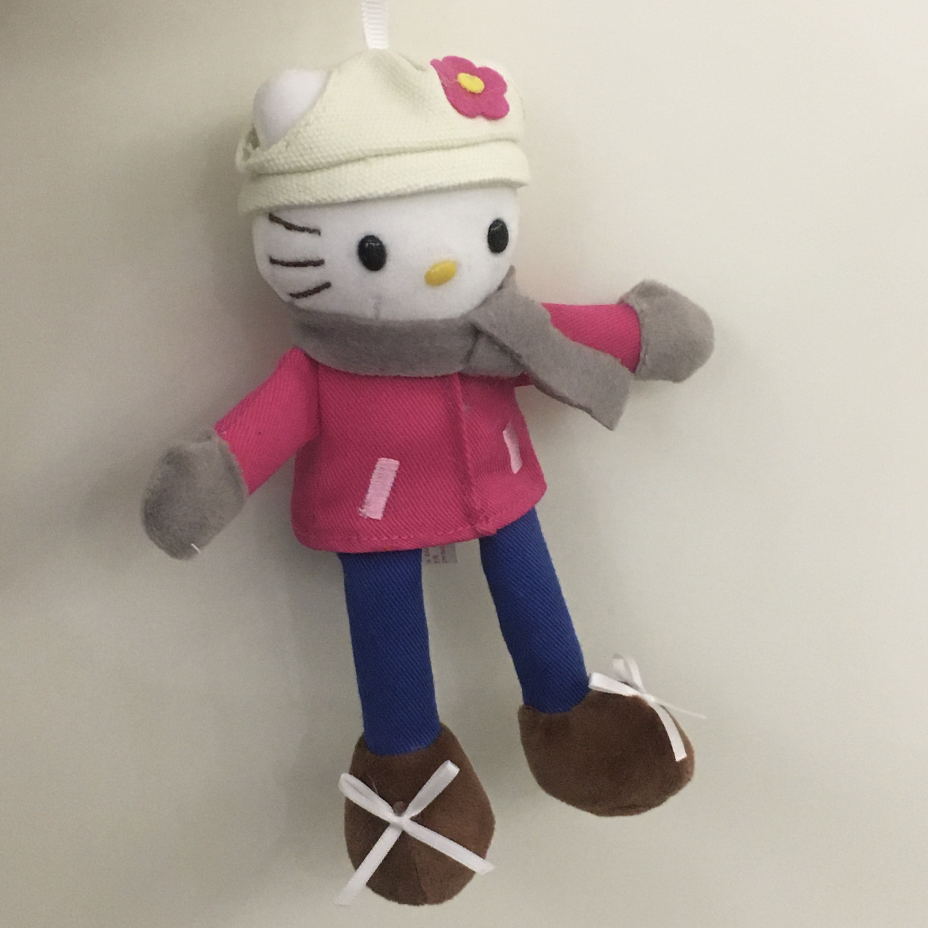 日系渔夫帽长腿Kitty包包挂件毛绒玩偶挂件包包挂饰
