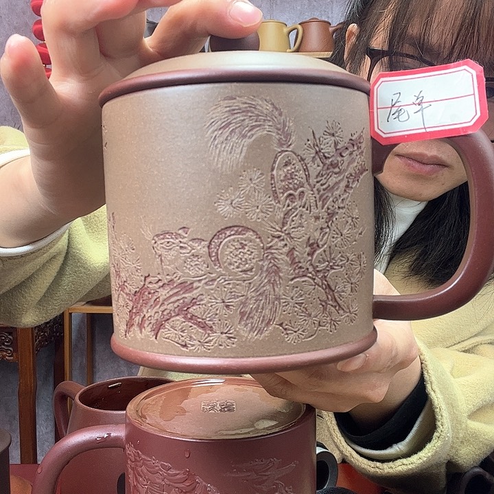 紫砂茶杯原矿紫砂杯