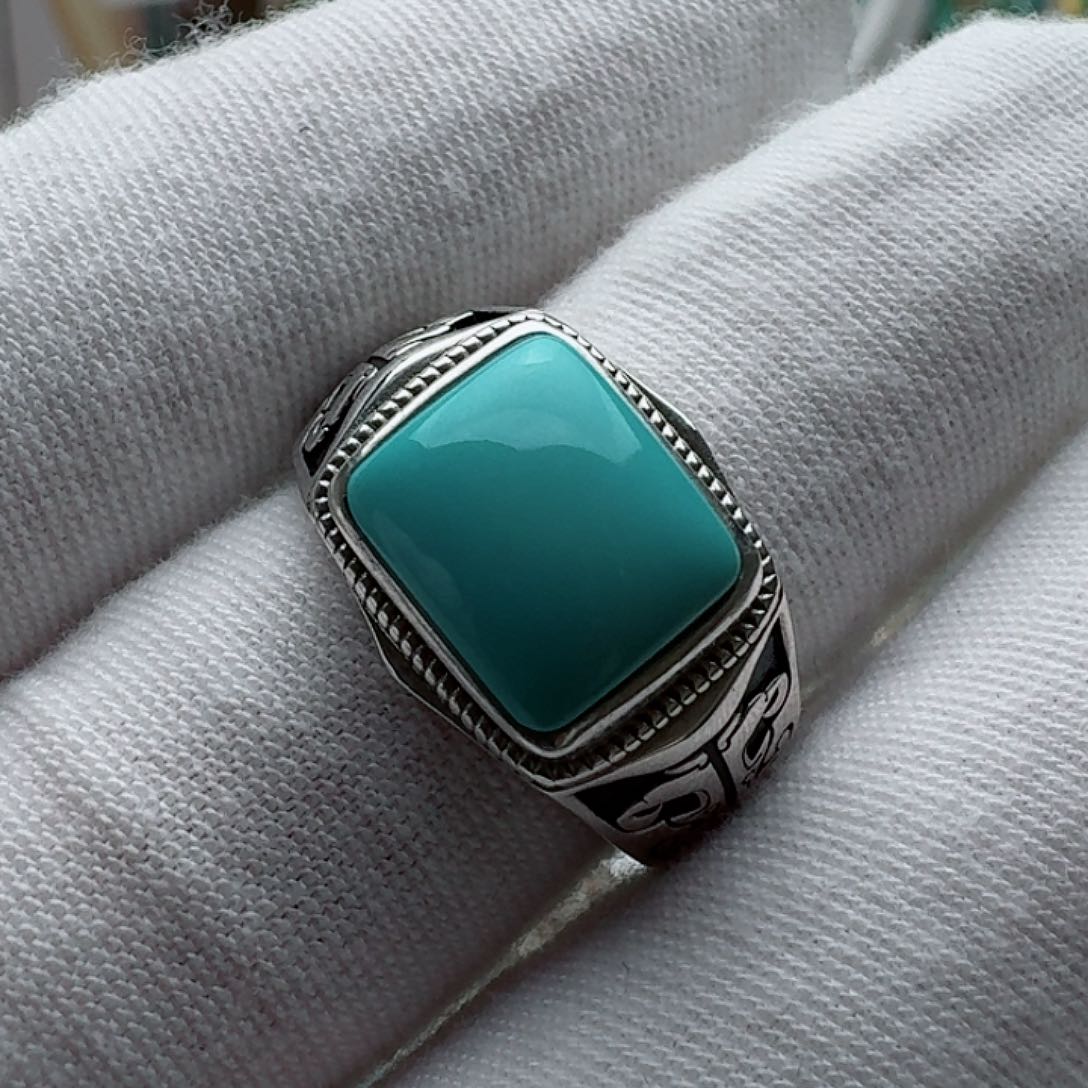 绿松石珠宝奇石银S925镶嵌