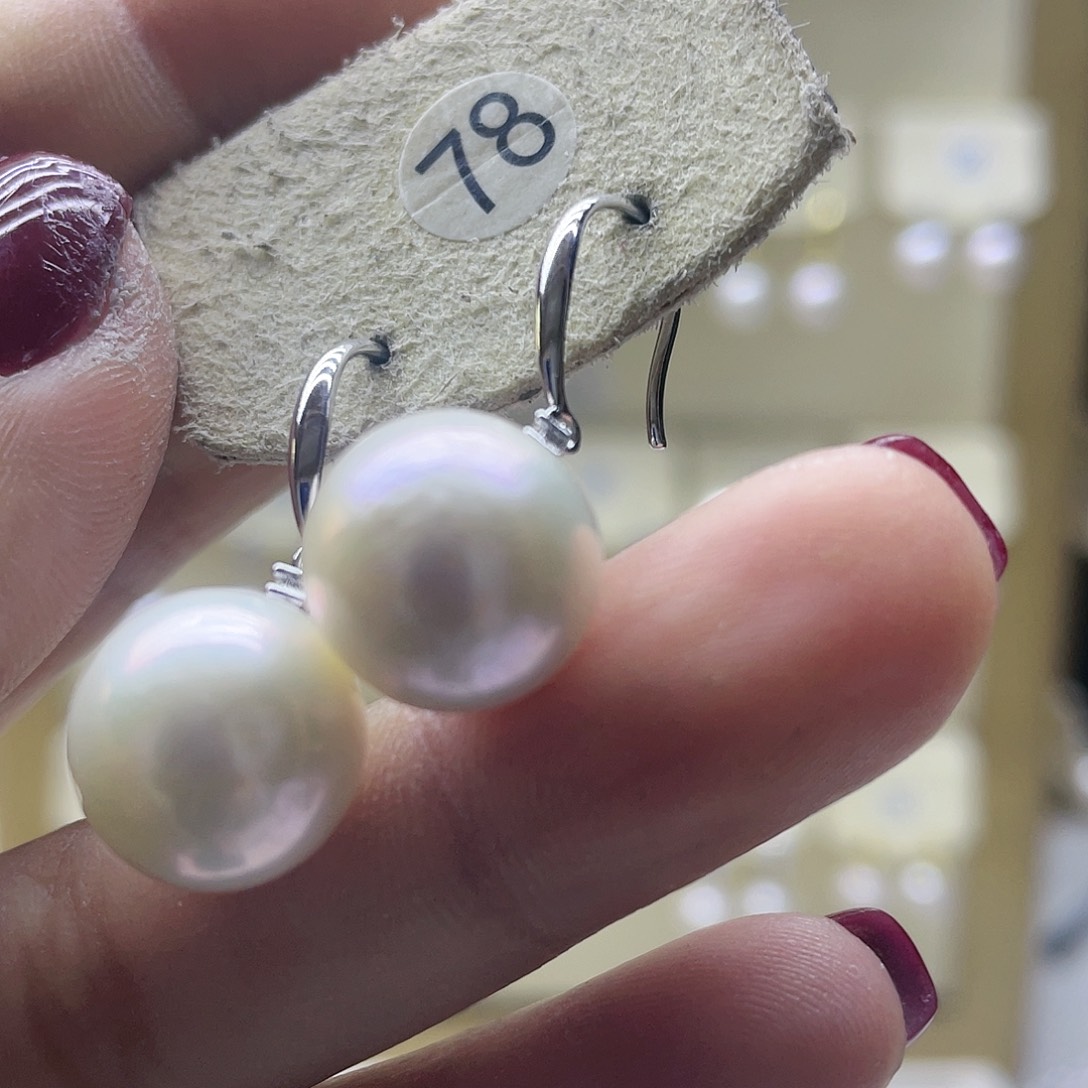 淡水珍珠耳饰银S925镶嵌