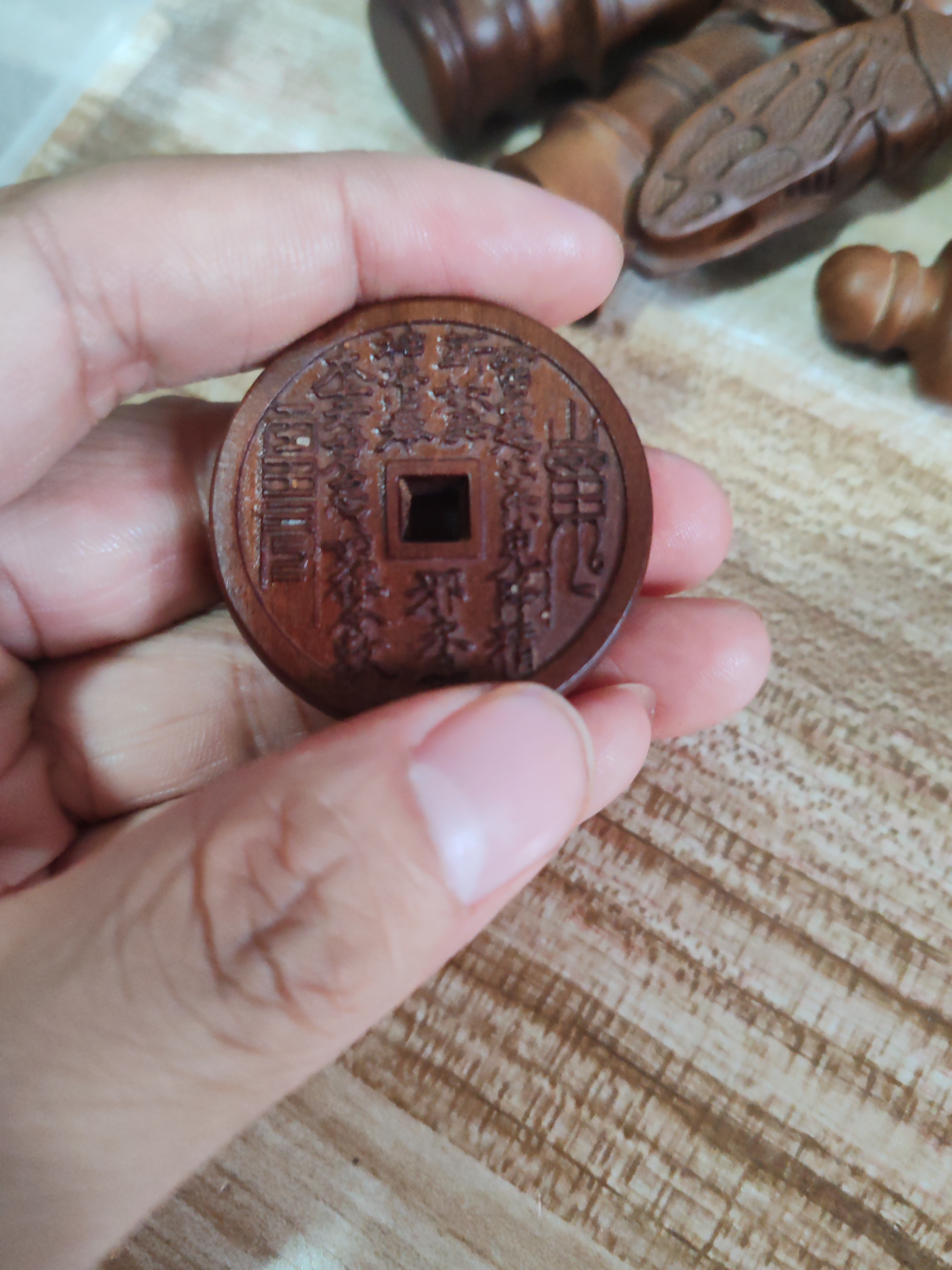 山鬼花钱枣木一个