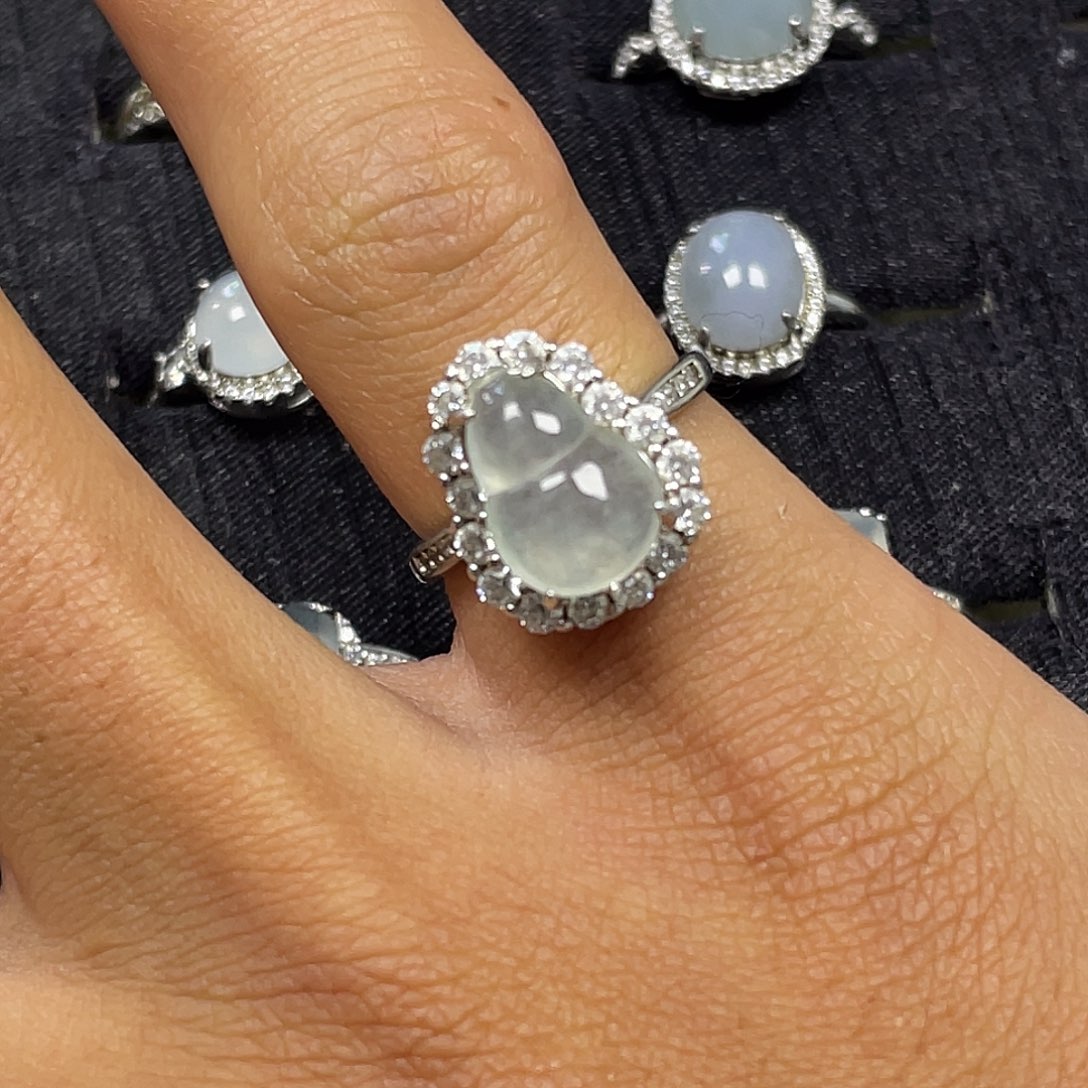 翡翠银S925镶嵌戒指