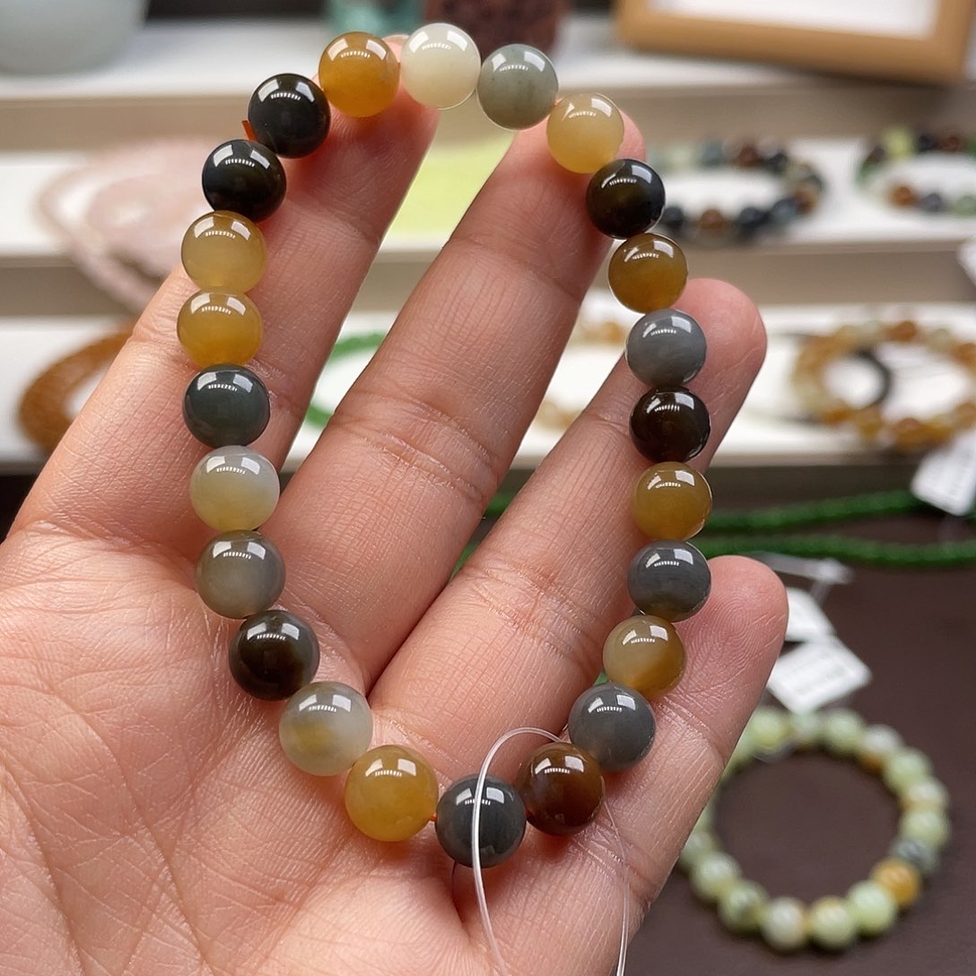 和田玉手串未镶嵌风*⋯