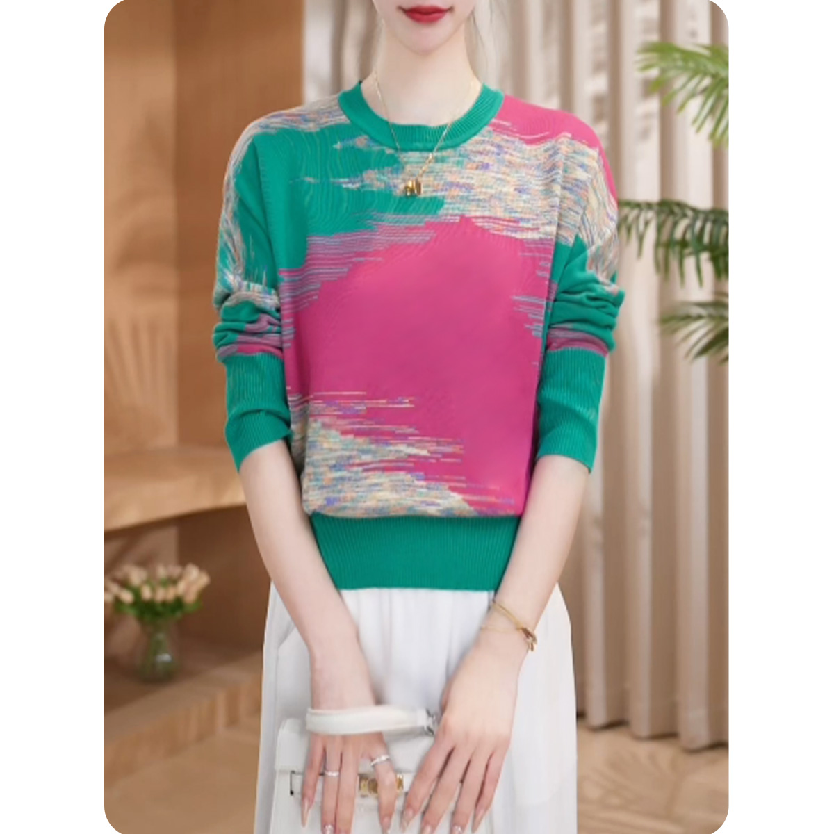 <彩云>新品女士宽松小衫气质上衣时尚休闲女装3ZS01CZ187