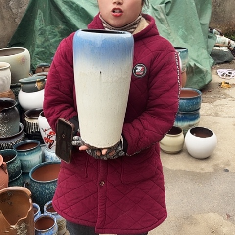 口16高38，瑕疵盆子。