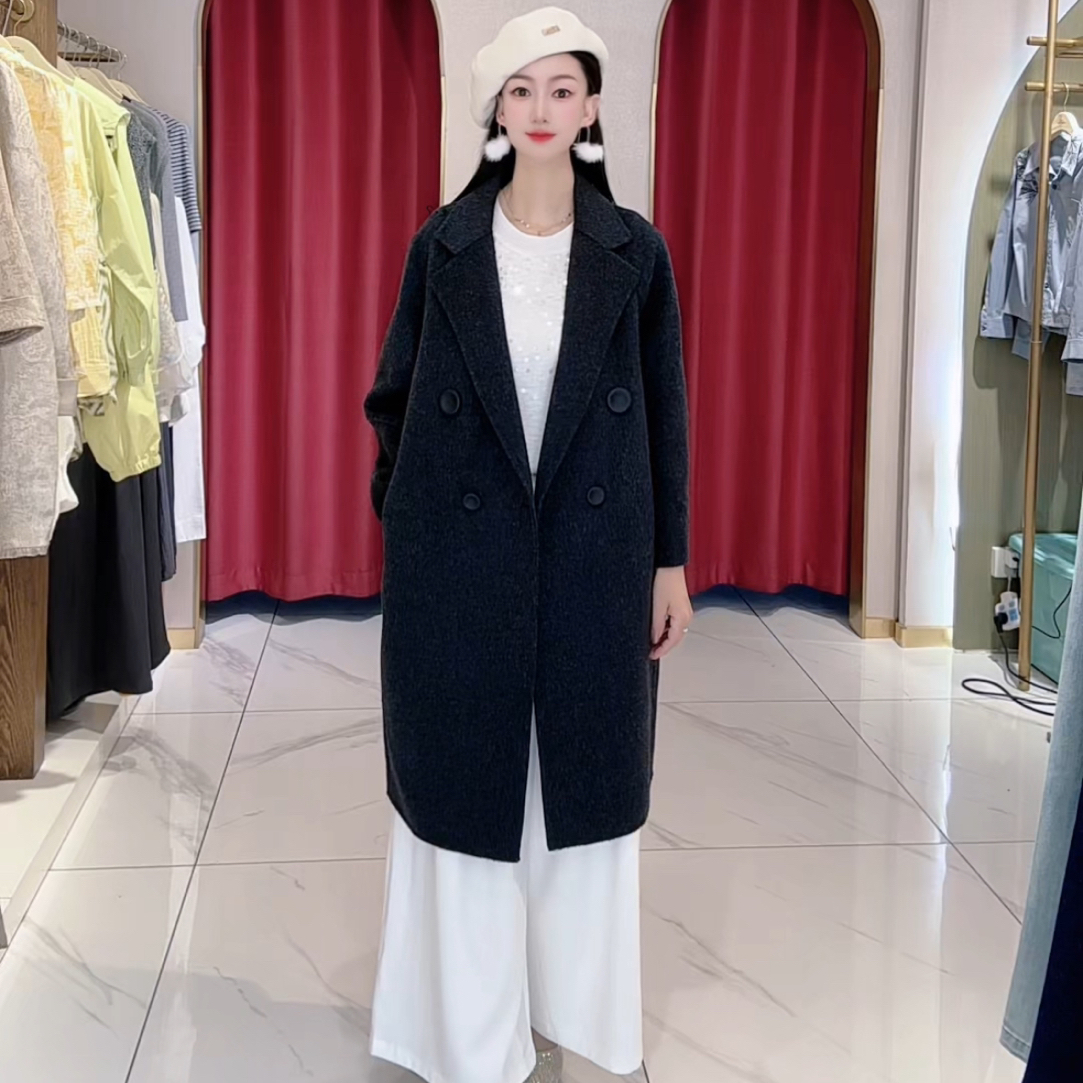 双面中长款韩版羊绒大衣秋冬时尚百搭小个子加厚毛呢外套羊毛