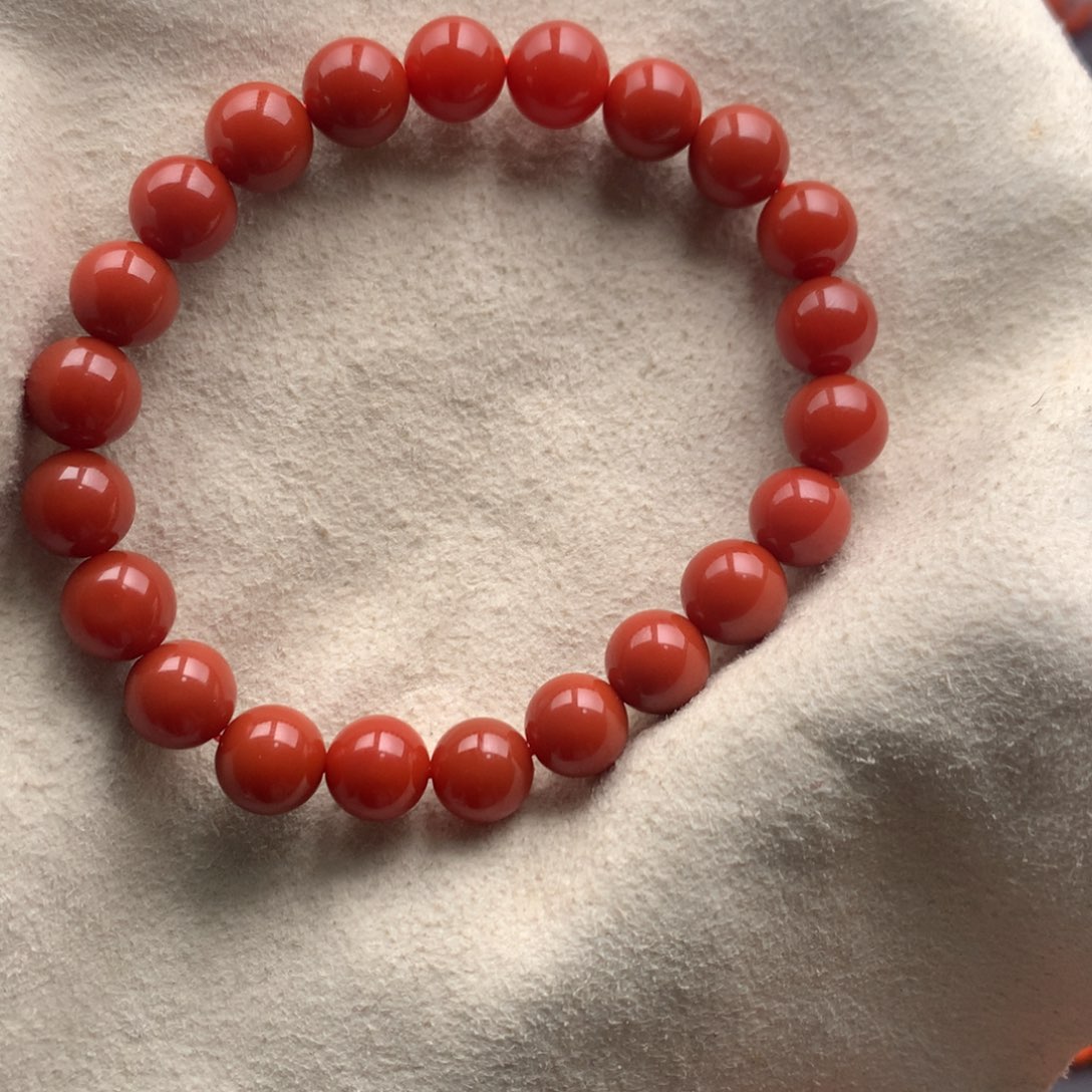 南红玛瑙未镶嵌保山天然原矿南红8mm+锦红圆珠