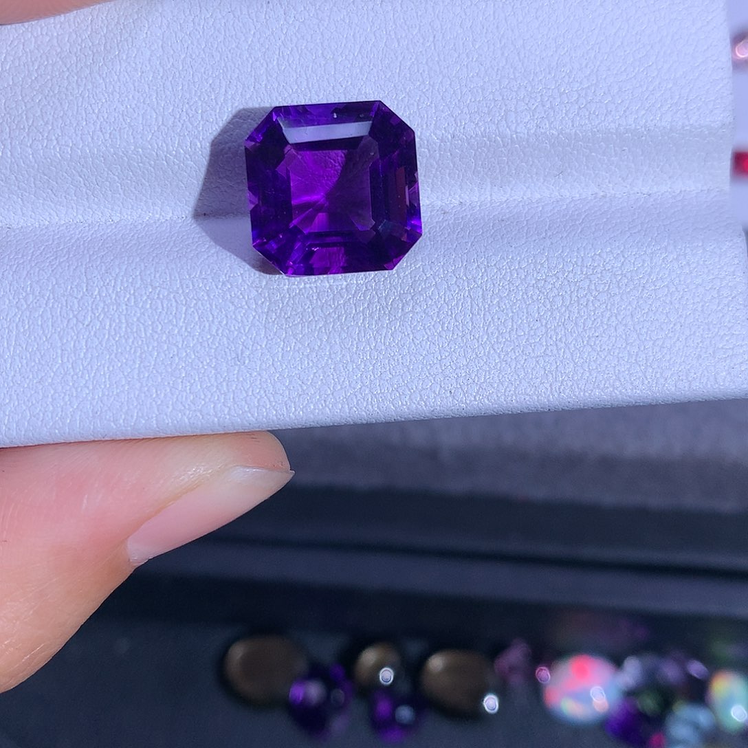 紫晶笔搁未镶嵌7.72ct工厂直销