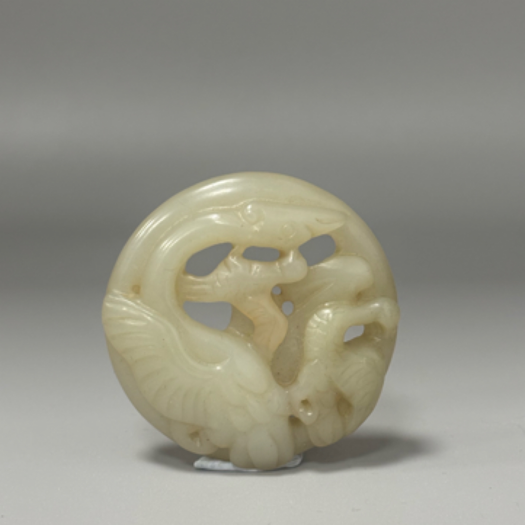 和田玉 /螭龙镂空壁/LD050128