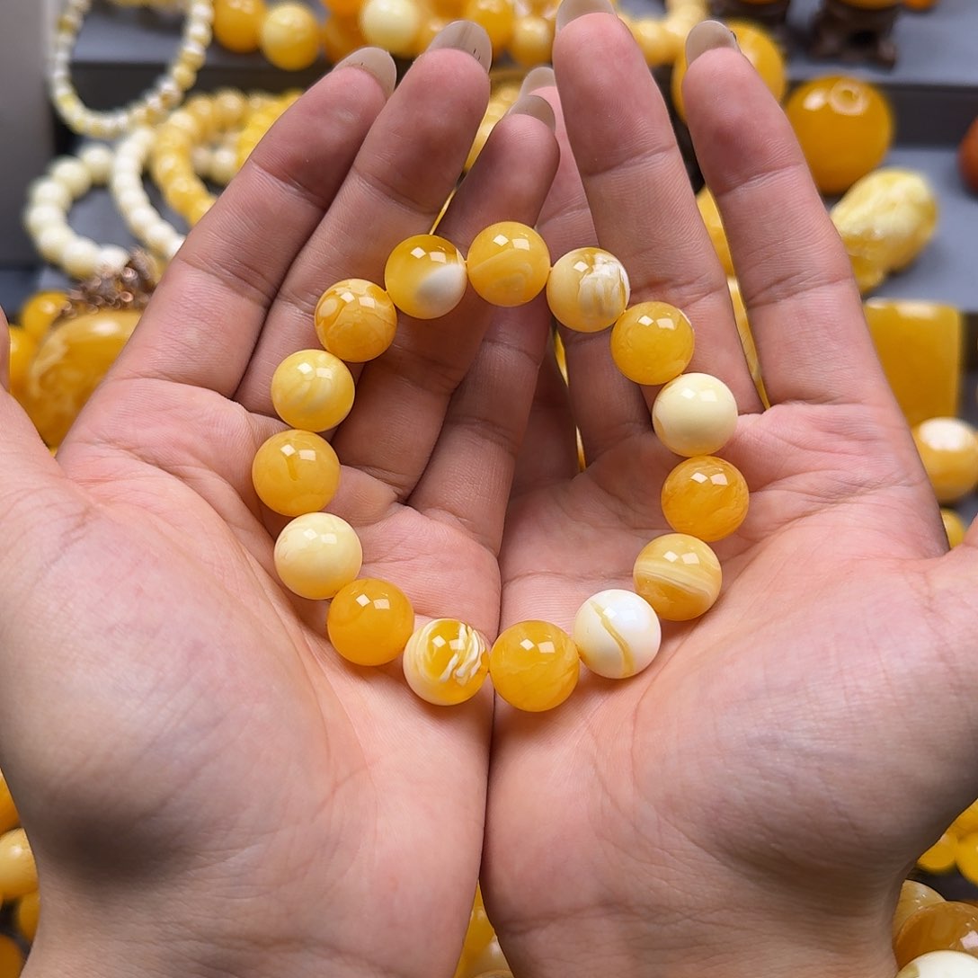 未镶嵌琥珀珠宝奇石14mm