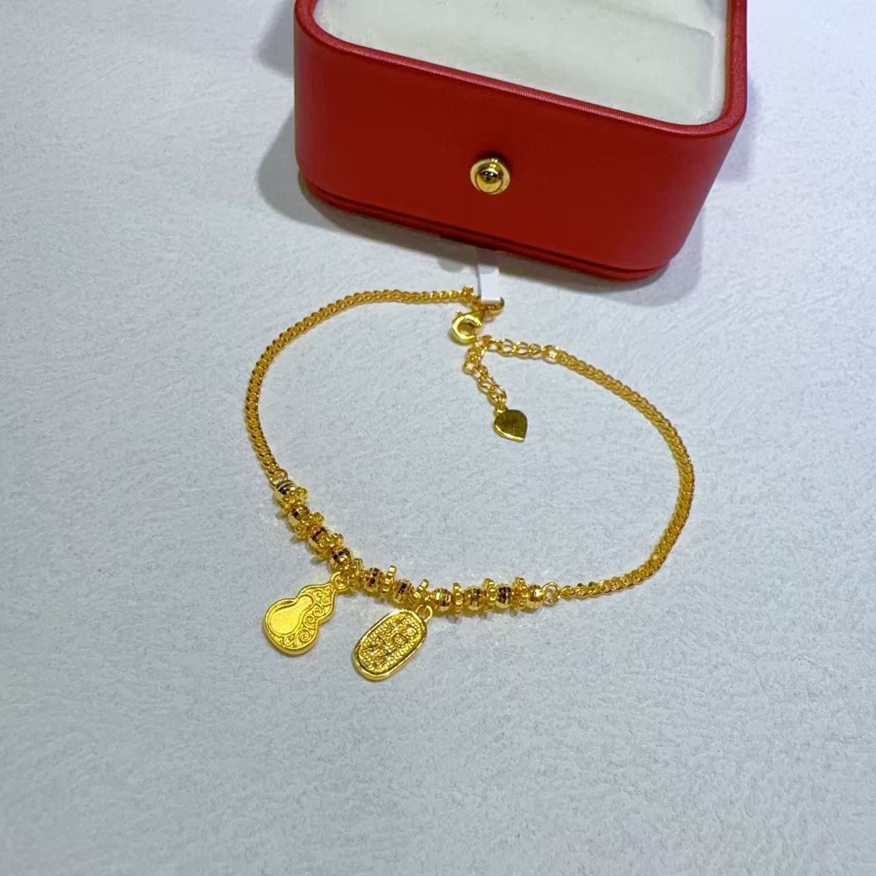 5G足金葫芦牌蹦迪珠手链00688