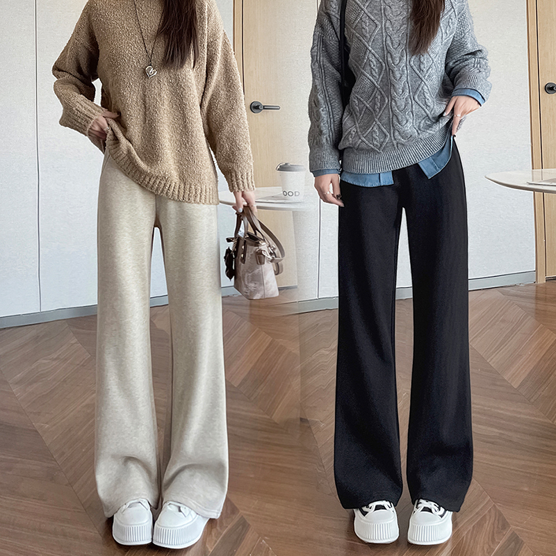 小个子秋冬休闲阔腿宽松百搭显瘦气质百搭垂感休闲裤子