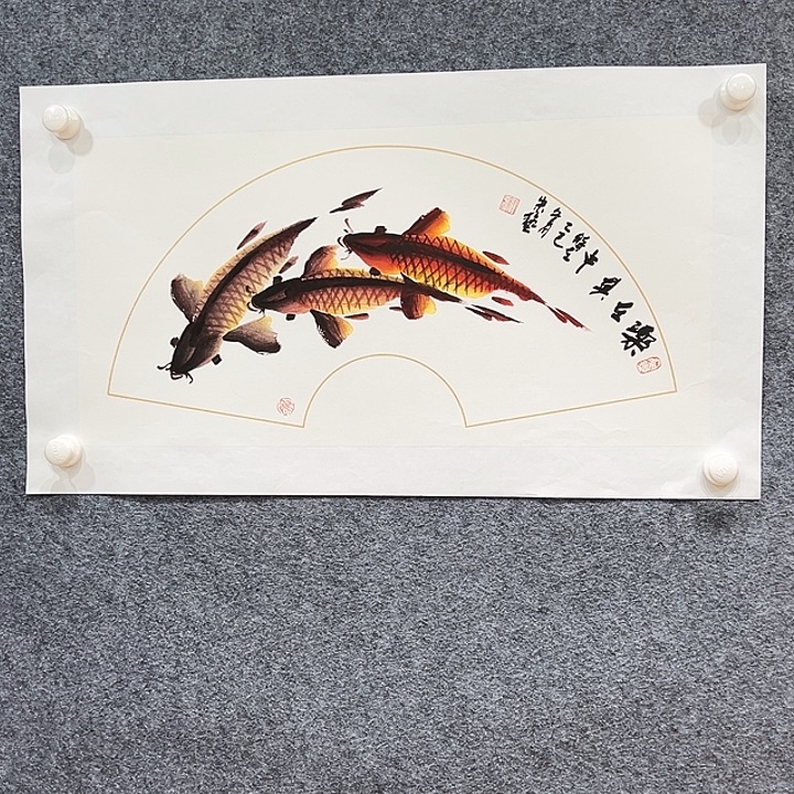 国画知鱼之乐纯手绘