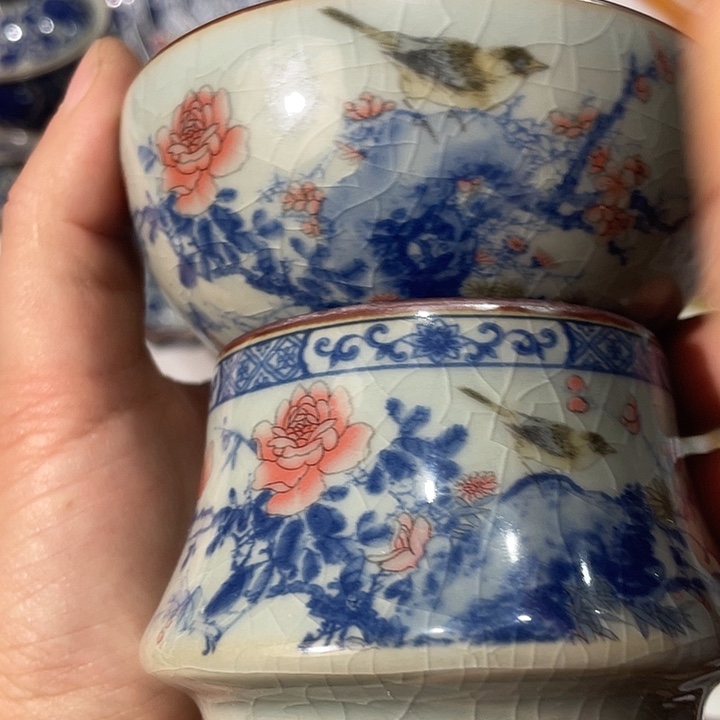 陶摆件景德镇陶瓷主人杯123