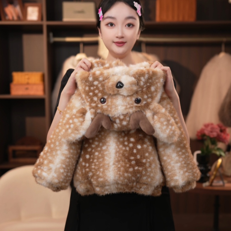 2025冬季新款女童洋气男女宝宝小中大童加绒加厚保暖儿童毛绒外套