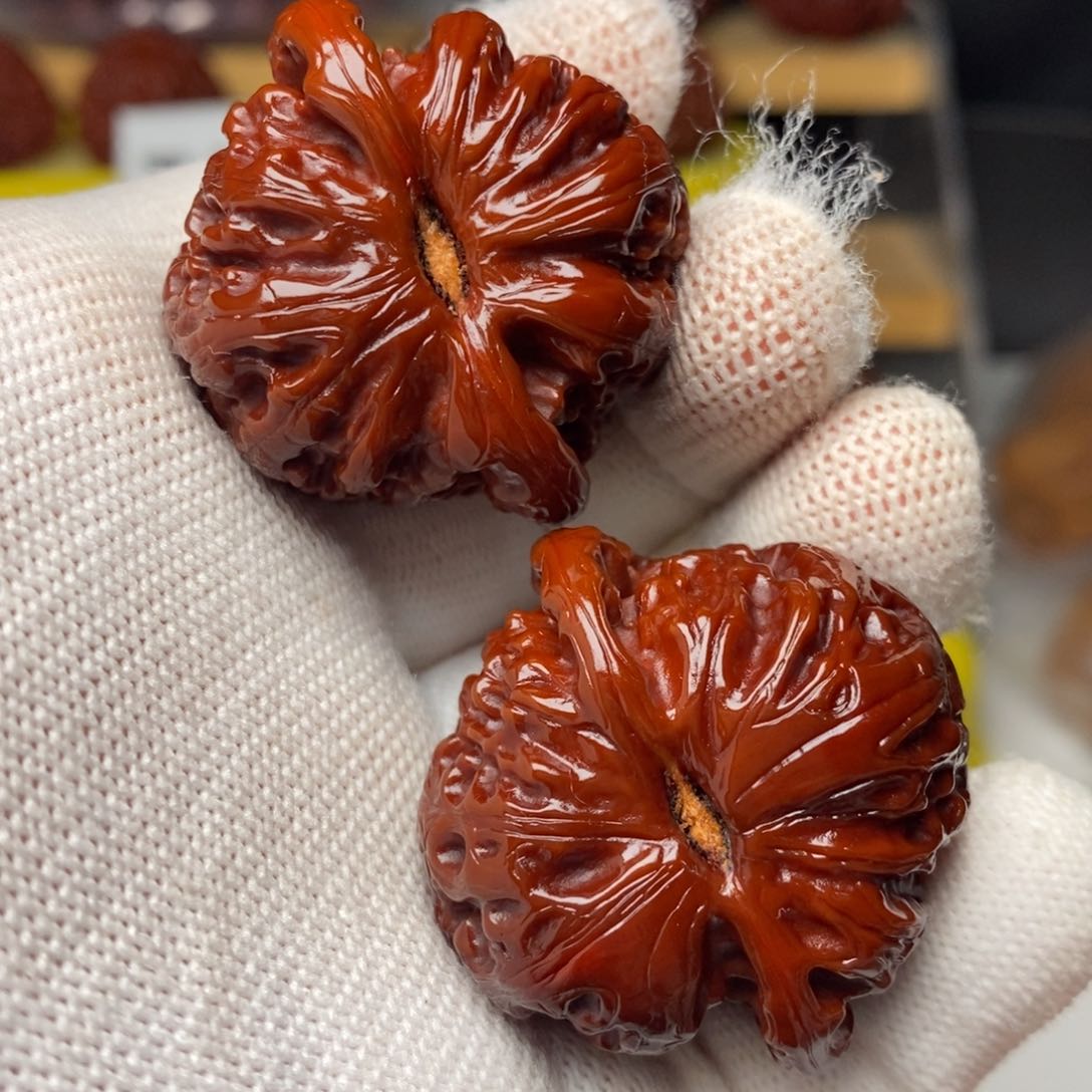 文玩核桃把件@*子白狮子