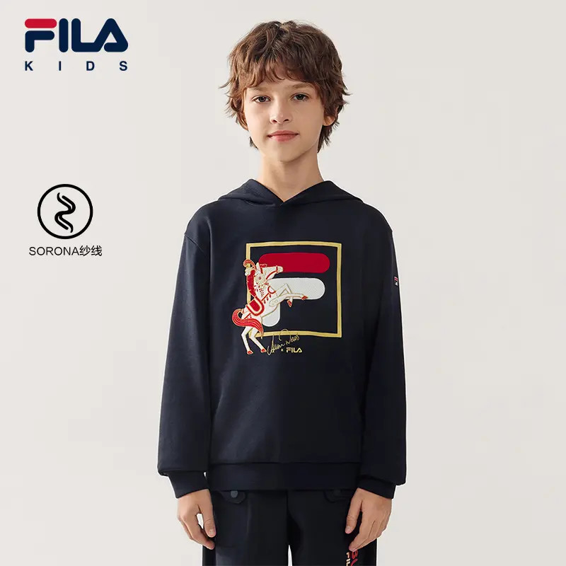 FILAKIDS斐乐儿童休闲运动时尚保暖加厚针织女童卫衣K12B614212F