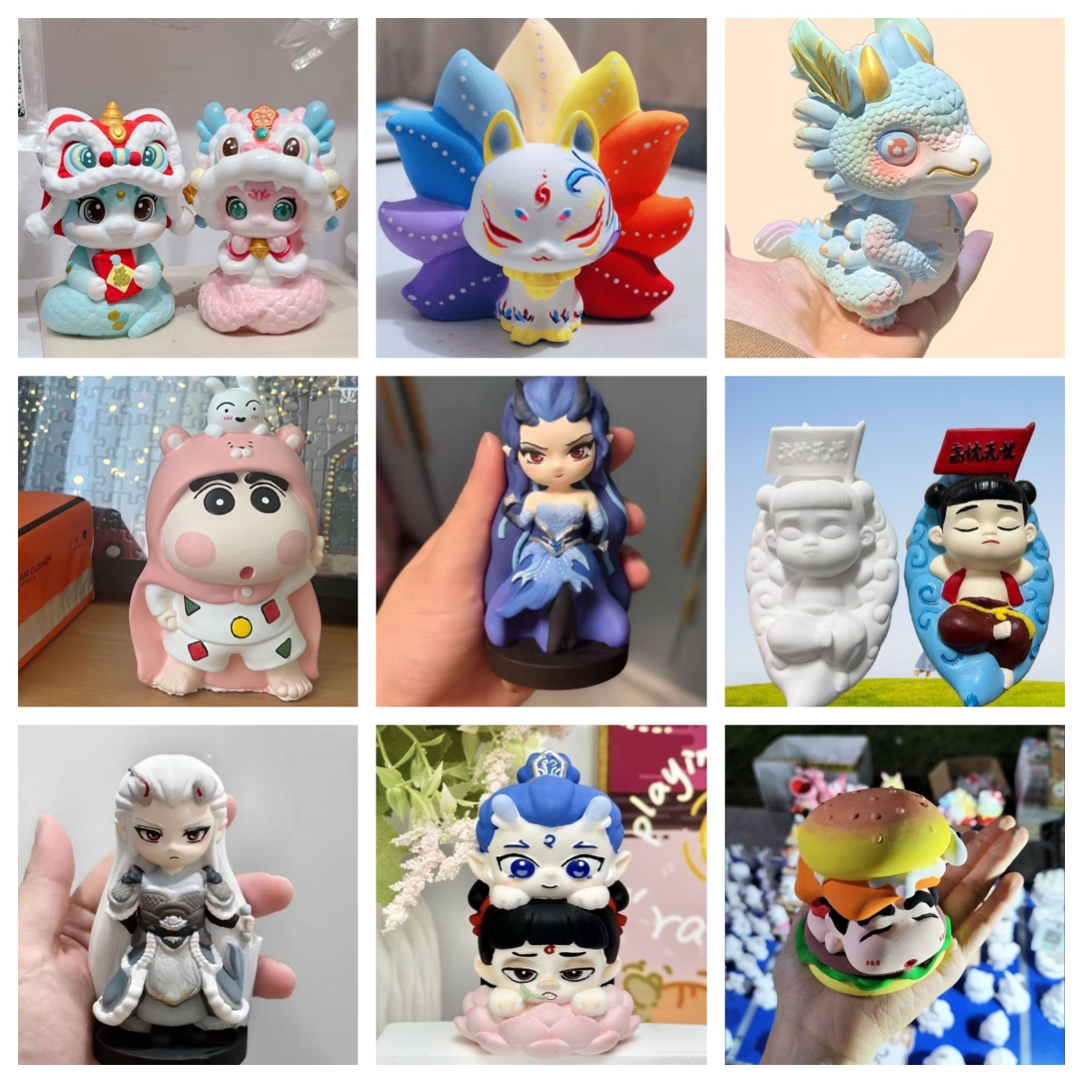 新款小号香薰石膏娃娃手工上色DIY创意亲子涂鸦